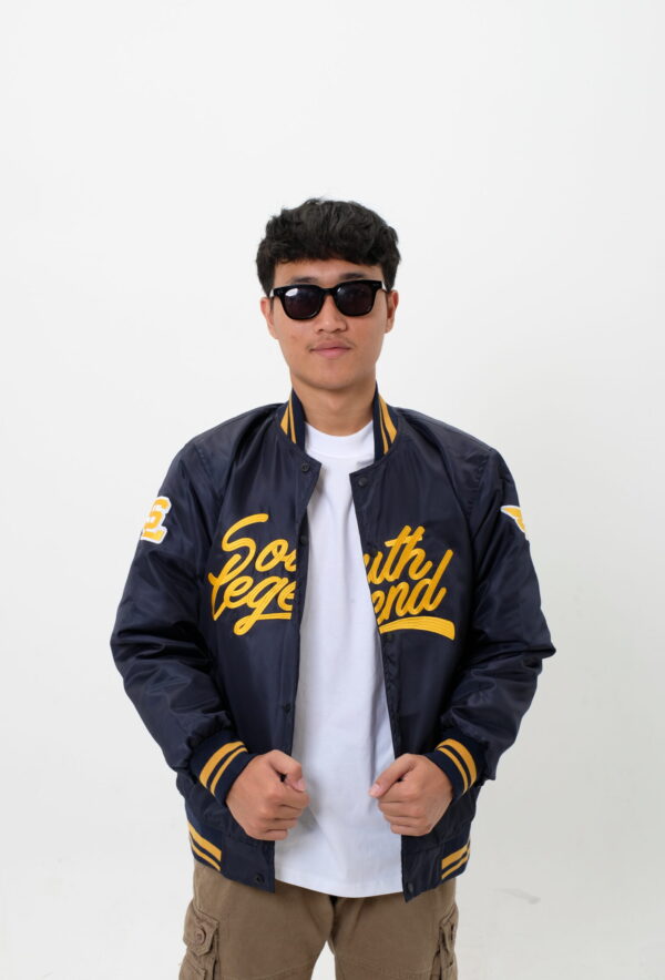 Varsity Jacket Navy - Yellow Embroidery