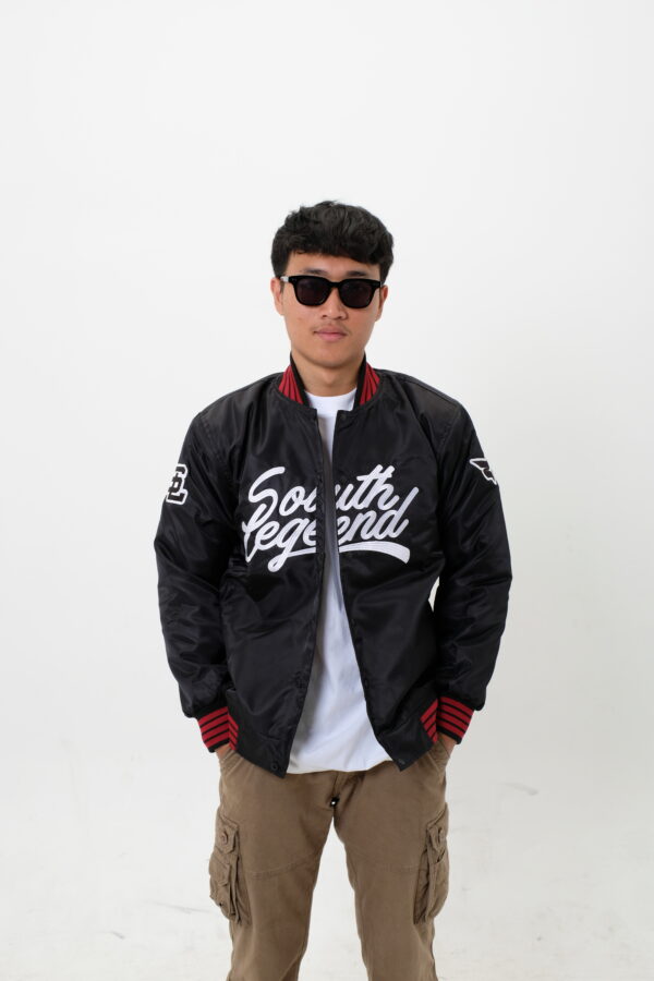 Varsity Jacket Black - White Embroidery