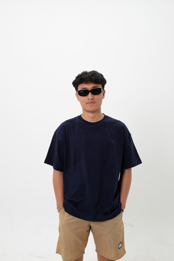 Oversized Bio wash T-shirt - Navy