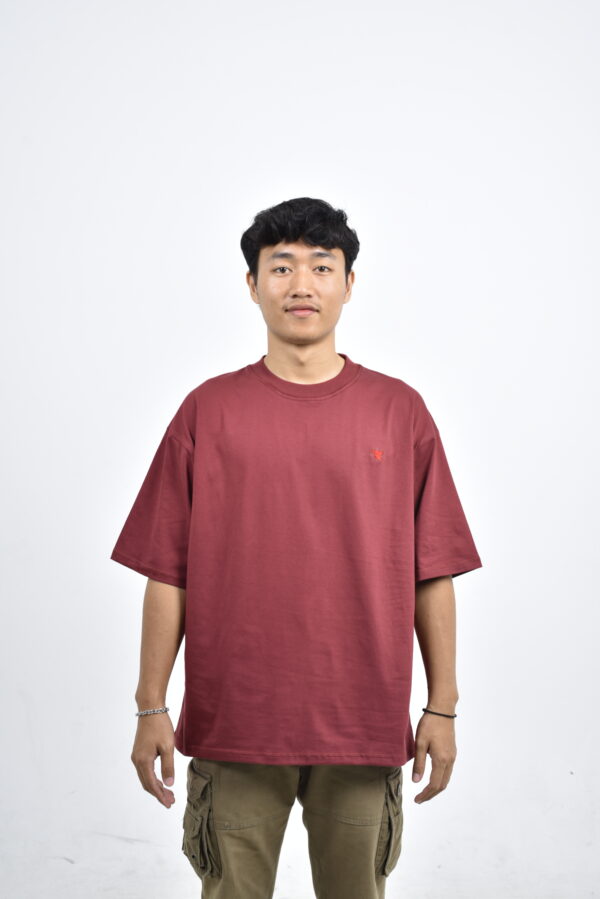 Oversized Bio wash T-shirt - Maroon